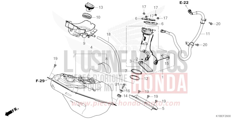KRAFTSTOFFTANK von Forza 350 MAT PEARL COOL WHITE (NHB44) von 2024